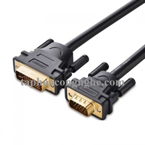 Ugreen 11618 3M màu Đen Cáp chuyển đổi DVI 24 + 5 sang VGA DV102 30011618